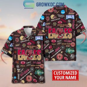 Boston College Eagles Summer Flower Love Fan Personalized Hawaiian Shirt