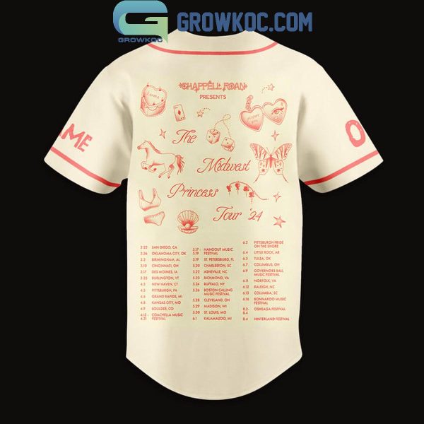 Chappell Roan The Midwest Princess Tour 2024 Personalized Baseball Jersey