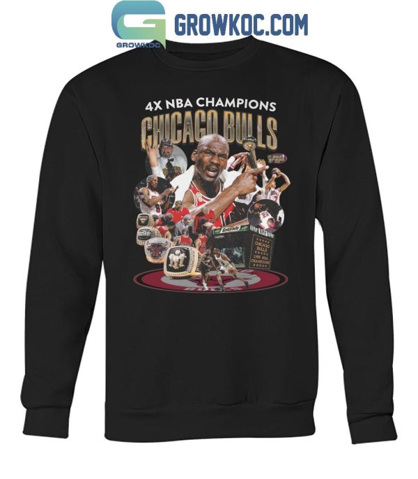 Chicago Bulls 4 Times NBA Champions Fan Proud T-Shirt