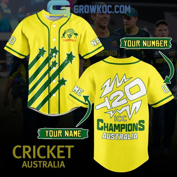 Cricket Australia ICC Champions Personalized Baseball Jersey