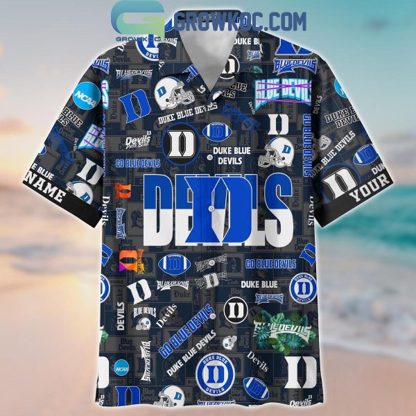 Duke Blue Devils Solgan Go Blue Devils True Fan Spirit Personalized Hawaiian Shirts