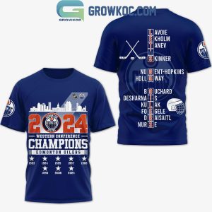 Edmonton Oilers 2024 Western Conference Champions Blue Design Hoodie T Shirt