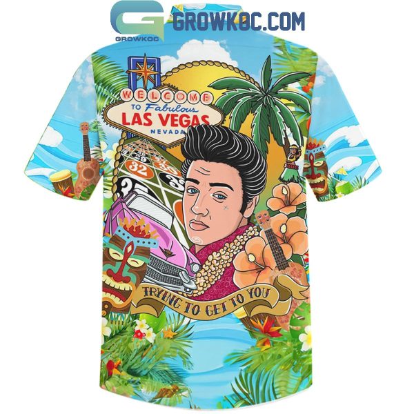 Elvis Presley Aloha Blue Hawaii Trying To Get To You Hawaiian Shirts