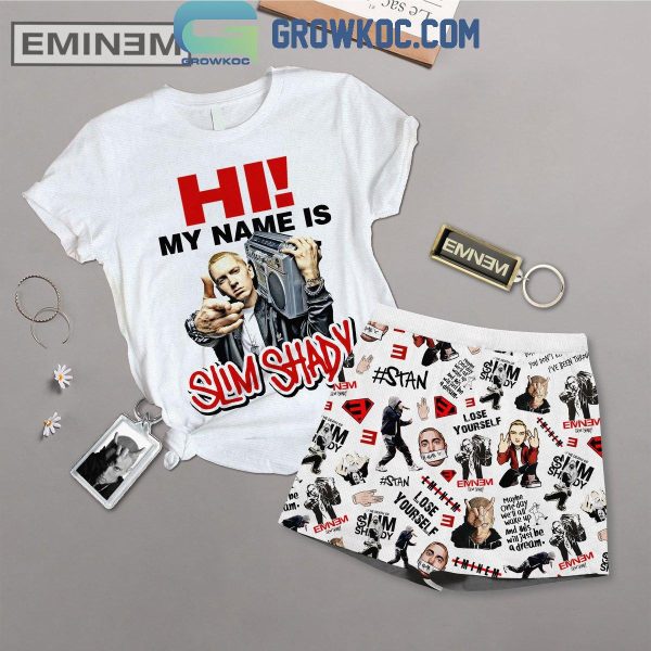 Eminem Hi My Name Is Slim Shady T-Shirt Shorts Pants