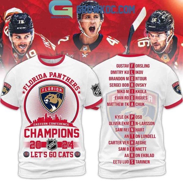 Florida Panthers Eastern Conference Champions 2024 Let’s Go Cats White Design Hoodie T Shirt
