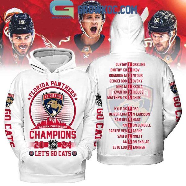 Florida Panthers Eastern Conference Champions 2024 Let’s Go Cats White Design Hoodie T Shirt