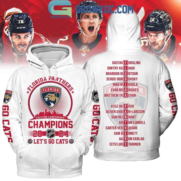 Florida Panthers Eastern Conference Champions 2024 Let’s Go Cats White Design Hoodie T Shirt