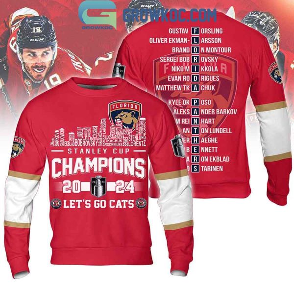 Florida Panthers Let’s Go Cats Stanley Cup 2024 Champions Skyline Hoodie Shirts