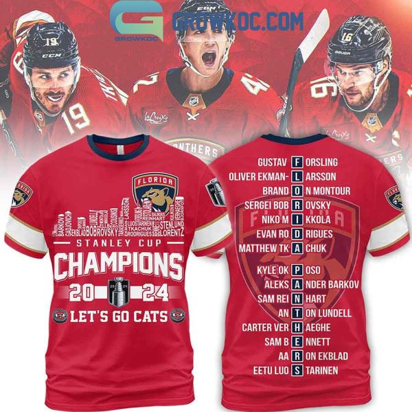 Florida Panthers Let’s Go Cats Stanley Cup 2024 Champions Skyline Hoodie Shirts