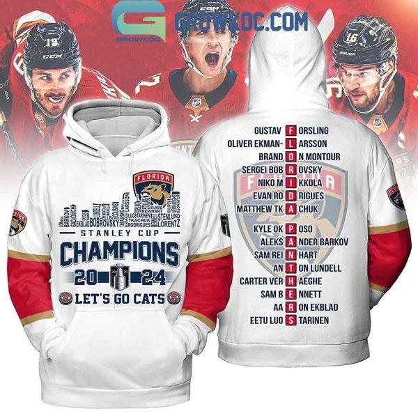 Florida Panthers Let’s Go Cats Stanley Cup 2024 Champions Skyline Hoodie Shirts