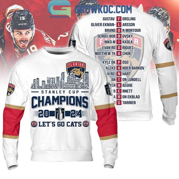 Florida Panthers Let’s Go Cats Stanley Cup 2024 Champions Skyline Hoodie Shirts