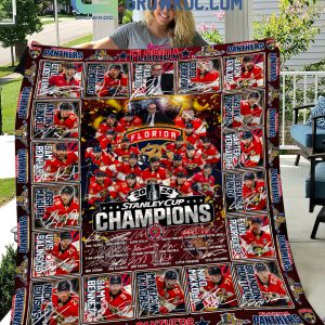 Florida Panthers Stanley Cup Champions 2024 Fleece Blanket Quilt