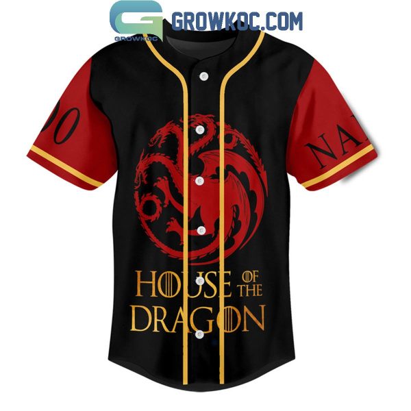 Game Of Thrones House Targaryen Fire And Blood Personalized Baseball Jersey