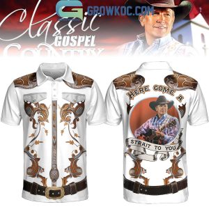 George Strait Here Come A Strait To You Cowboy Polo Shirt
