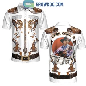 George Strait Here Come A Strait To You Cowboy Polo Shirt