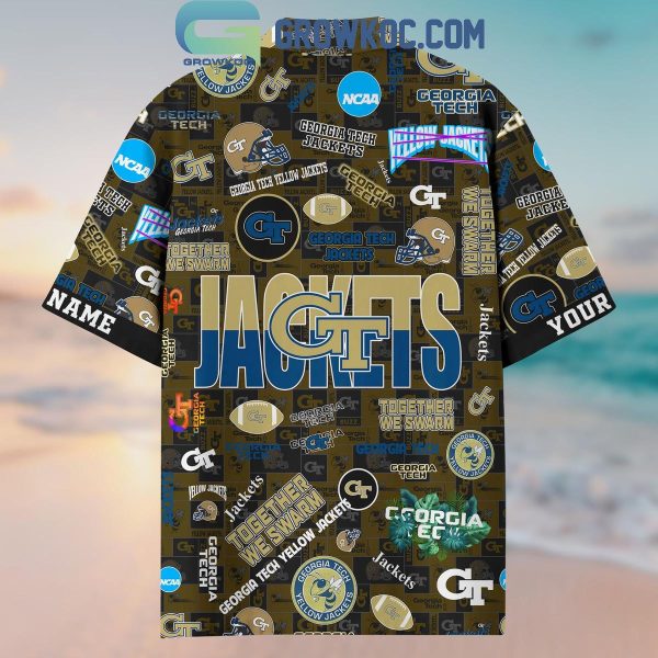 Georgia Tech Yellow Jackets Solgan Together We Swarm True Fan Spirit Personalized Hawaiian Shirts