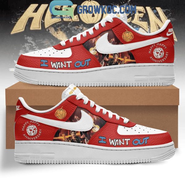 Helloween I Want Out Happy Happy Anniversary Air Force 1 Shoes