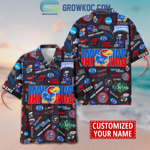 Kansas Jayhawks Solgan Beak’em Hawks True Fan Spirit Personalized Hawaiian Shirts