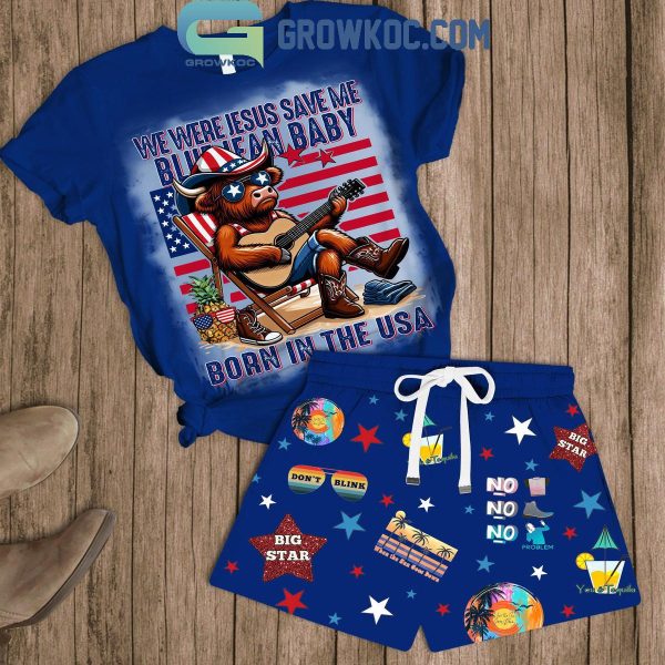Kenny Chesney Blue Jeans Baby Born In The USA T-Shirt Short Pants