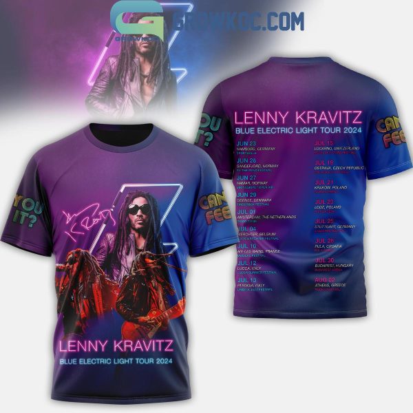 Lenny Kravitz Blue Electric Light Tour 2024 Fan Hoodie Shirts