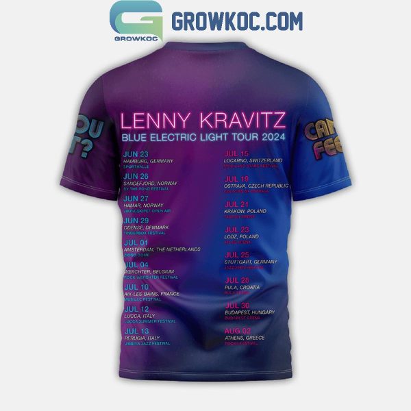 Lenny Kravitz Blue Electric Light Tour 2024 Fan Hoodie Shirts