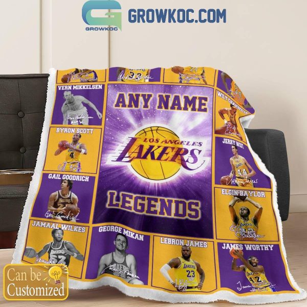 Los Angeles Lakers Legends 2024 Fan Personalized Fleece Blanket Quilt