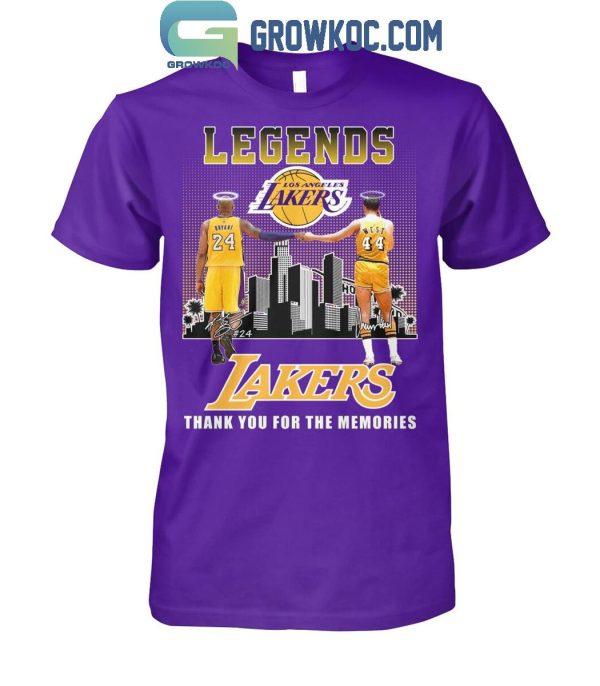 Los Angeles Lakers Legends Kobe Bryant Jerry West Thank You T-Shirt