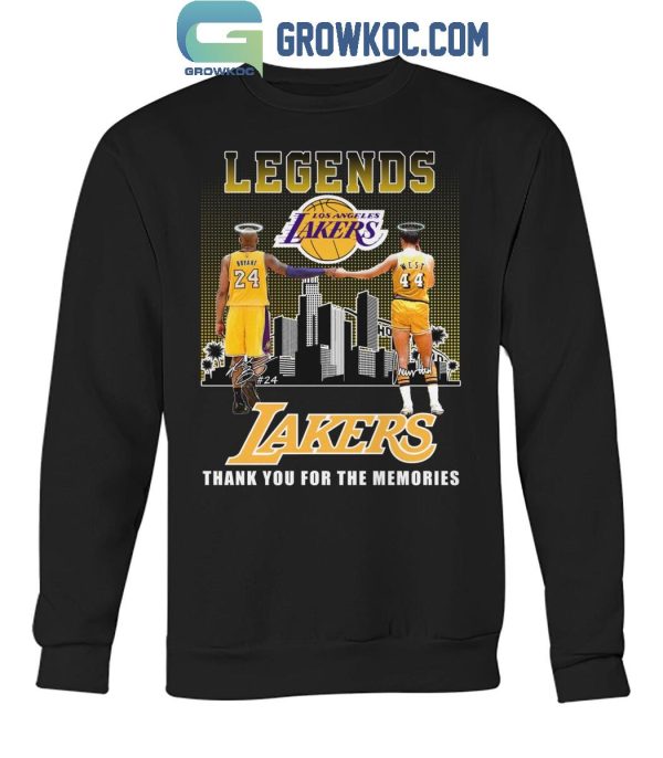 Los Angeles Lakers Legends Kobe Bryant Jerry West Thank You T-Shirt
