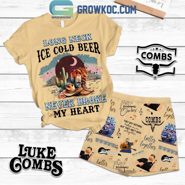 Luke Combs Long Neck Ice Cold Beer Never Broke My Heart T-Shirt Shorts Pants