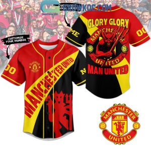 Manchester United Red Devils Glory Glory Personalized Baseball Jersey