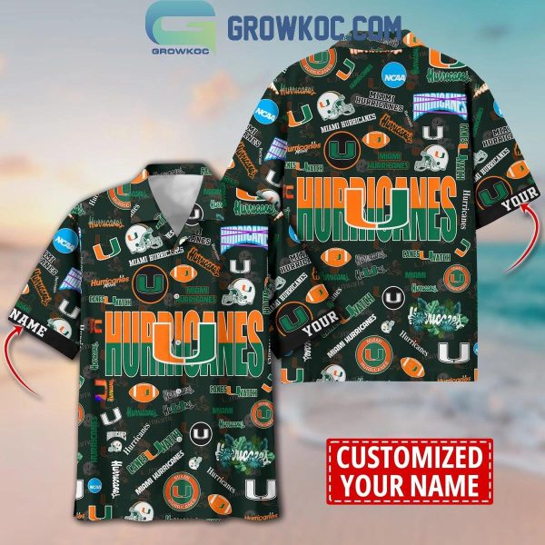 Miami Hurricanes Solgan Canes Watch True Fan Spirit Personalized Hawaiian Shirts
