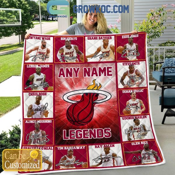 Miami Heat Legends 2024 Fan Personalized Fleece Blanket Quilt