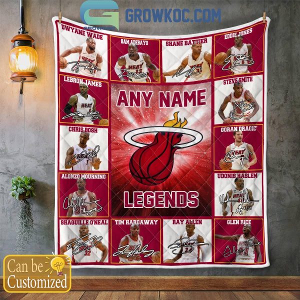 Miami Heat Legends 2024 Fan Personalized Fleece Blanket Quilt