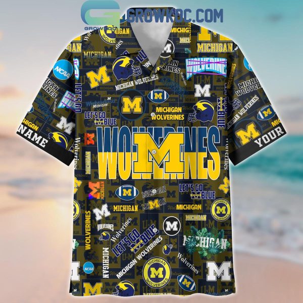 Michigan Wolverines Solgan Let’s Go Blue True Fan Spirit Personalized Hawaiian Shirts