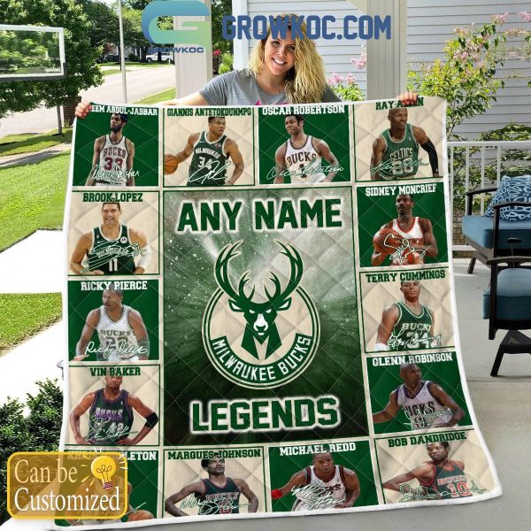 Milwaukee Bucks Legends 2024 Fan Personalized Fleece Blanket Quilt
