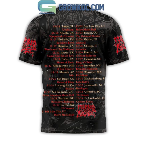 Morbid Angel Devastation On The Nation Tour 2024 Hoodie Shirts