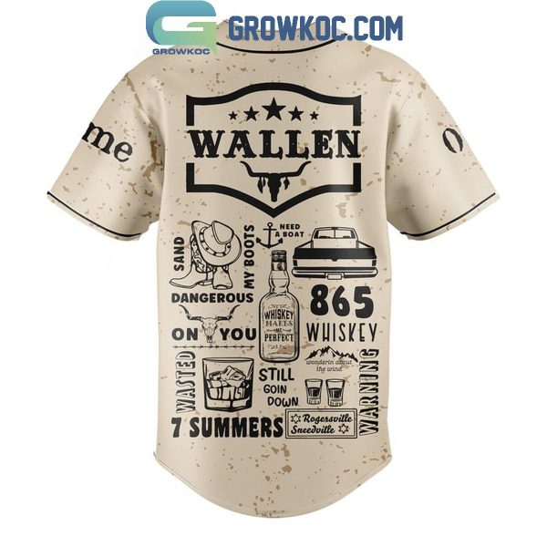 Morgan Wallen 7 Summers 865 Whiskey Personalized Baseball Jersey