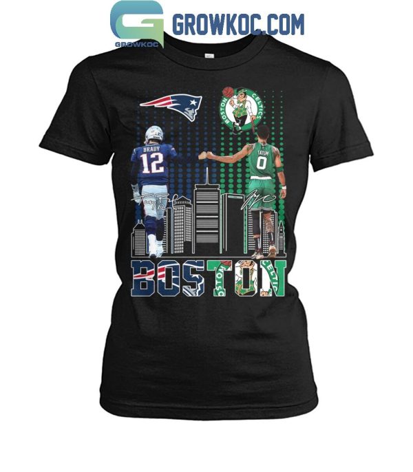 New England Patriots Tom Brady Legend Boston Celtics Jayson Tatum T-Shirt