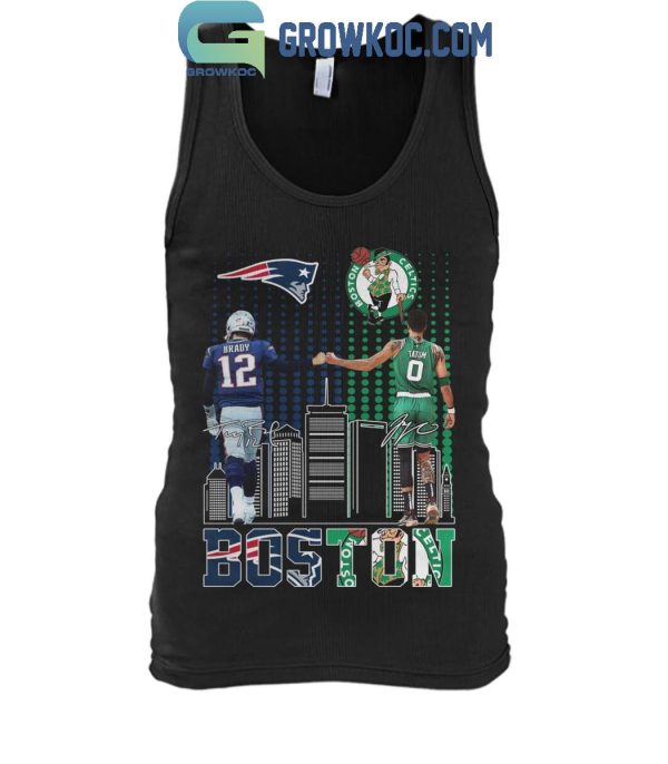 New England Patriots Tom Brady Legend Boston Celtics Jayson Tatum T-Shirt
