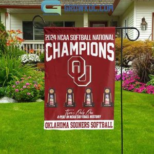 Oklahoma Sooners 2024 Softball National Champions 4-Peat Flag