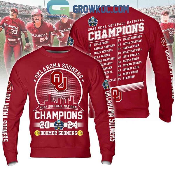Oklahoma Sooners NCAA Softball National Champions 2024 Boomer Sooners Hoodie T Shirt