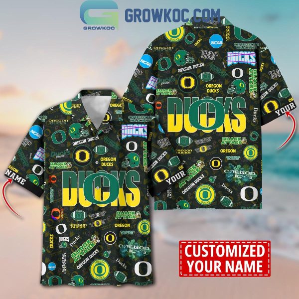 Oregon Ducks Solgan Quack Attack True Fan Spirit Personalized Hawaiian Shirts
