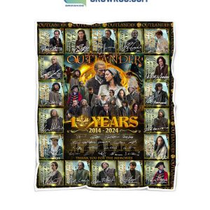 Outlander 10 Years 2014 2024 Thank You For The Memories Fleece Blanket Quilt
