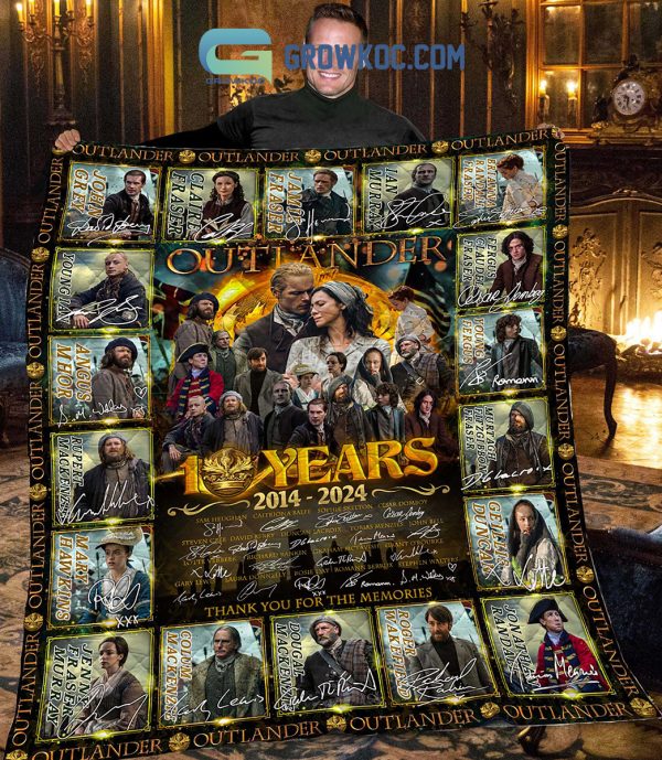 Outlander 10 Years 2014 2024 Thank You For The Memories Fleece Blanket Quilt