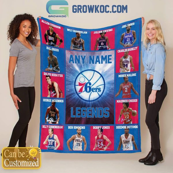 Philadelphia 76ers Legends 2024 Fan Personalized Fleece Blanket Quilt