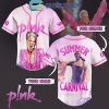 Pink Summer Carnival Tour 2024 Schedule Personalized Baseball Jersey Black Version