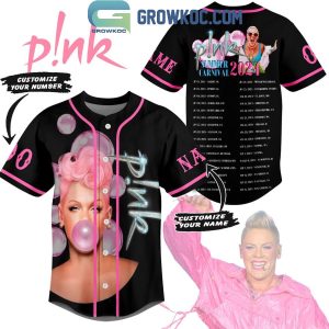 Pink Summer Carnival Tour 2024 Schedule Personalized Baseball Jersey Black Version
