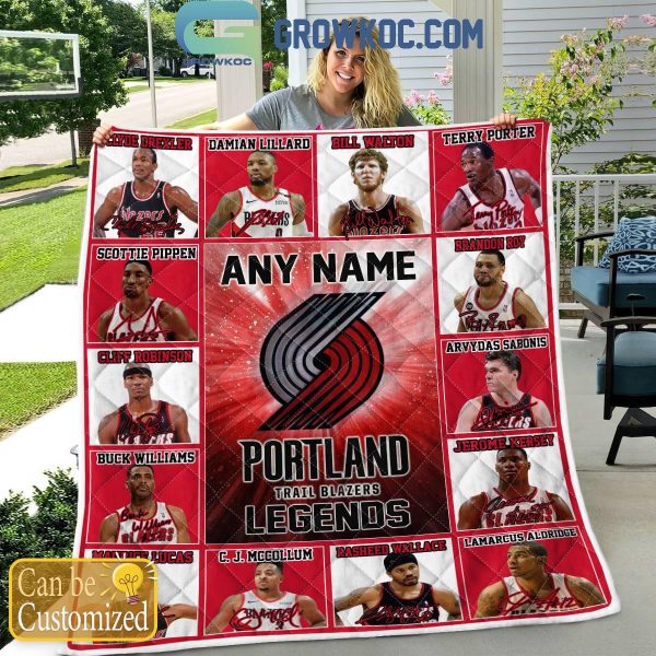 Portland Trail Blazers Legends 2024 Fan Personalized Fleece Blanket Quilt