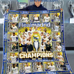Real Madrid Champions 2023 2024 Thanks For Memories Fleece Blanket Quilt