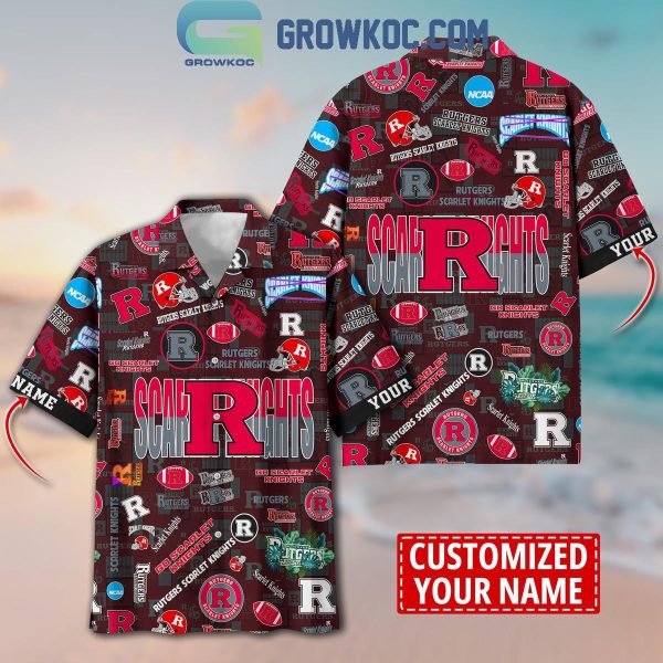 Rutgers Scarlet Knights Solgan True Fan Spirit Personalized Hawaiian Shirts